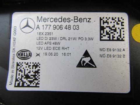 LAMPA PRZÓD MERCEDES A KLASA W177 LED HIGH PERFORMANCE 18-22 RH A1779064803