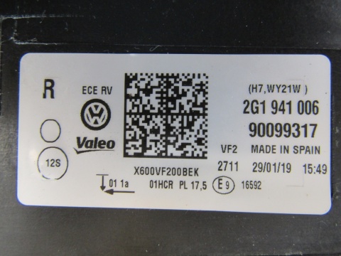 LAMPA PRZÓD VOLKSWAGEN VW POLO 2G LIFT ZWYKŁA 17-20 RH PRAWA 2G1941006