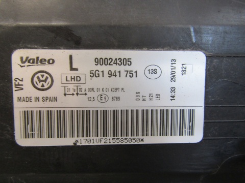 LAMPA PRZÓD VW GOLF VII 7 KSENON SKRĘTNY 12-16 LH LEWA 5G1941751