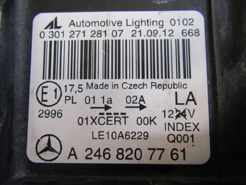 LAMPA PRZÓD MERCEDES B KLASA W246 KSENON SKRĘTNY LH LEWA 11-14 A2468207761