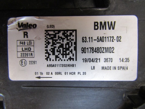 LAMPA PRZÓD BMW X1 F48 LIFT LCI FULL LED 19-22 PRAWA RH 5A01172-02