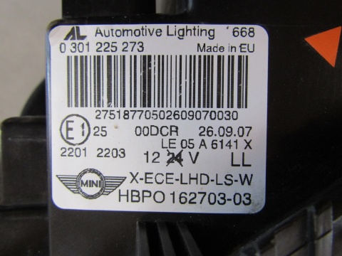 LAMPA PRZÓD MINI COOPER II R55 R56 R57 LIFT 10-13 KSENON NIESKRĘTNY LH 162703-03