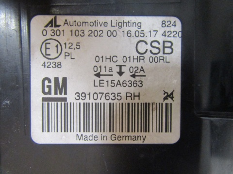 LAMPA PRZÓD OPEL ZAFIRA C LIFT ZWYKŁA Z LED RH PRAWA 16-19 39107635