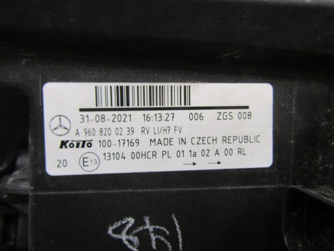 LAMPA PRZÓD MERCEDES ACTROS MP4 ZWYKŁA 11-19 LH LEWA A9608200239