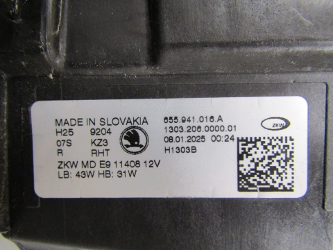 LAMPA PRZÓD SKODA SCALA LIFT FULL LED 23- RH PRAWA 655941016A