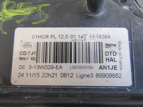LAMPA PRZÓD FORD MONDEO MK5 ZWYKŁA SOCZEWKA RH 14-19