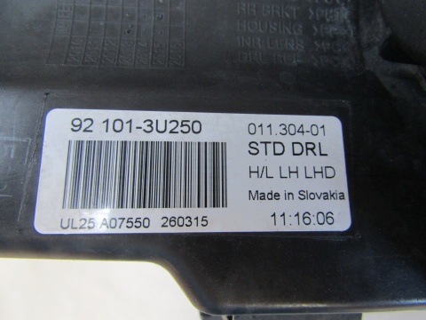 LAMPA PRZÓD KIA SPORTAGE 3 III ZWYKŁA SOCZEWKA + LED 921013U250 10-15 LH