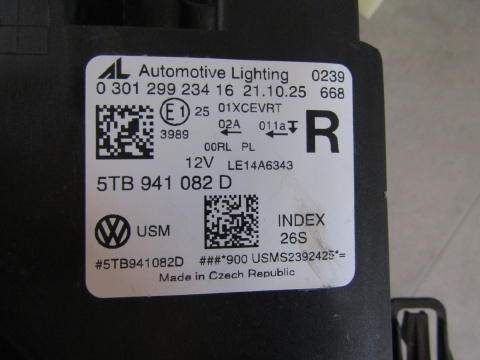 LAMPA PRZÓD VOLKSWAGEN TOURAN III 3 5TB RH PRAWA FULL LED 15- 5TB941082D