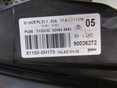 LAMPA PRZÓD CITROEN C1 II ZWYKŁA SOCZEWKA 14- LH 90026272