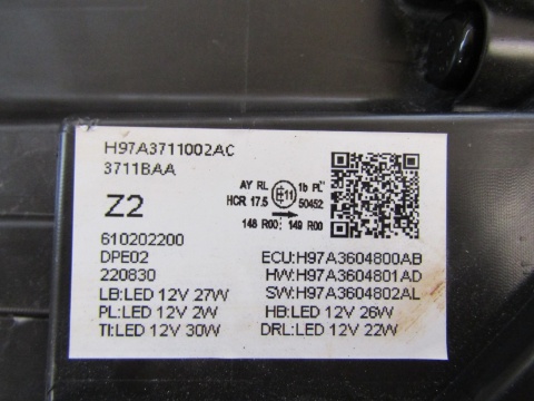 Lampa przód Voyah Free FULL LED 21- RH PRAWA 3711BAA