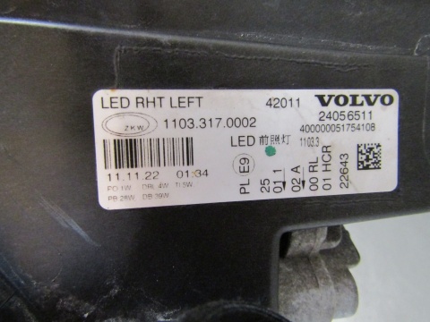 LAMPA PRZÓD VOLVO FH5 FH16 LED LIFT 20- LH LEWA 24056511