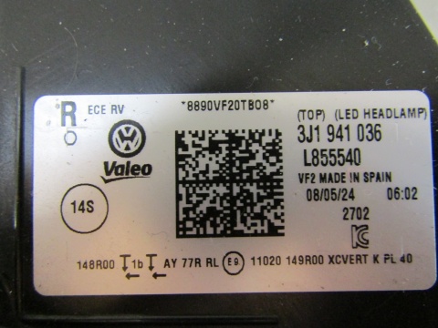 LAMPA PRZÓD VW PASSAT B9 FULL LED TOP IQ LIGHT 23- RH PRAWA 3J1941036