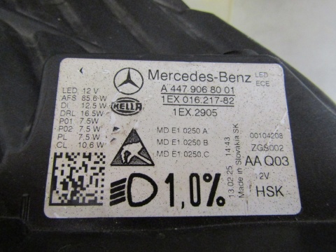 LAMPA PRZÓD MERCEDES V KLASA W447 LIFT FULL LED MULTIBEAM 23- RH PRAWA A4479068001