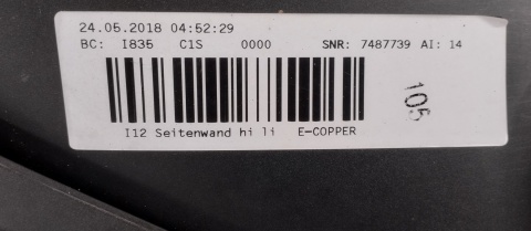BŁOTNIK TYŁ TYLNY LEWY BMW i8 ( I12) 2015- OEM - 7336313