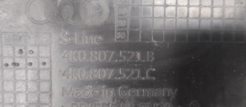 Dokładka dyfuzor zderzaka tył AUDI A6 C8 S-LINE 18- OEM : 4K0807521B
