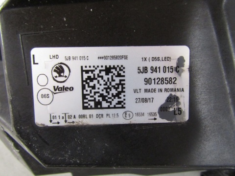 LAMPA PRZÓD SKODA RAPID LIFT KSENON LH LEWA 16-19 5JB941015C