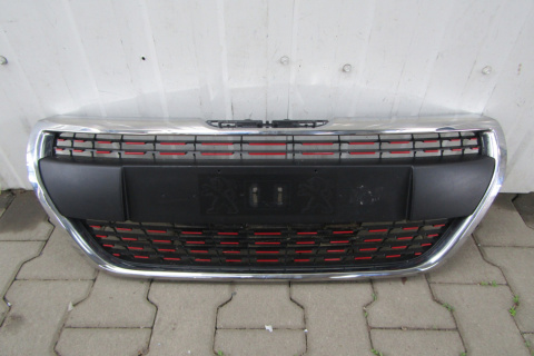 Atrapa Grill zderzaka Peugeot 208 Lift GT Line 15-19 (czerwony)