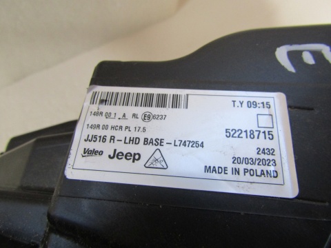 Lampa przód Jeep Avenger LED 23- RH 52218715