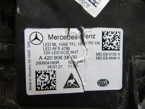 LAMPA PRZÓD MERCEDES CITAN 2 II W420 FULL LED HIGH PERFORMANCE 21- LH A4209063800