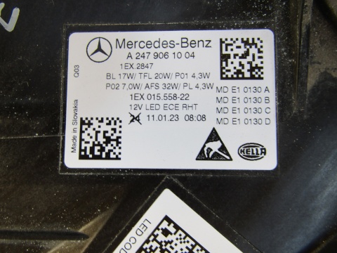 LAMPA PRZÓD MERCEDES B KLASA W247 LIFT LED PERFORMANCE 22- RH A2479061004