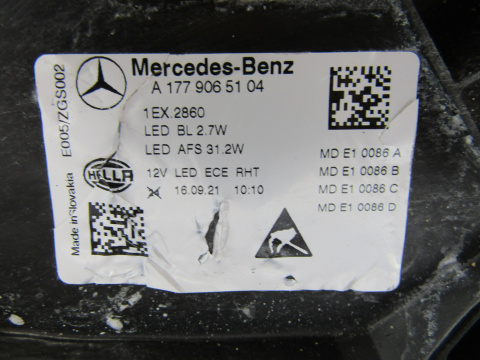 LAMPA PRZÓD MERCEDES A KLASA W177 LIFT LED LH 22- A1779065104