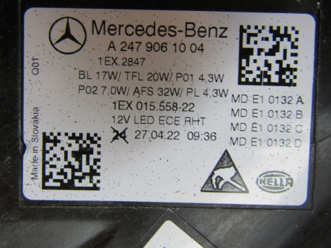 LAMPA PRZÓD MERCEDES B KLASA W247 LED LIFT PERFORMANCE RH 22- A2479061004