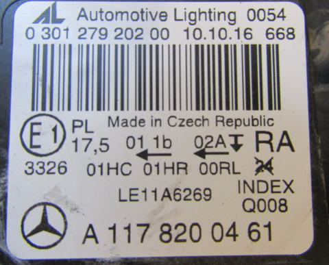 Lampa przód Mercedes CLA W117 LIFT ZWYKŁA 16-19 RH A1178200461