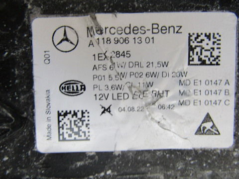LAMPA PRZÓD MERCEDES CLA W118 LIFT MULTIBEAM 23- LH A1189061301