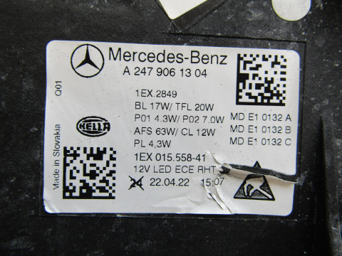 Lampa przód Mercedes B Klasa 247 LIFT FULL LED MULTIBEAM 23- LH A2479061304