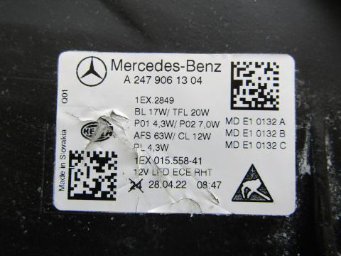 Lampa przód Mercedes B Klasa 247 LIFT FULL LED MULTIBEAM 23- LH A2479061304