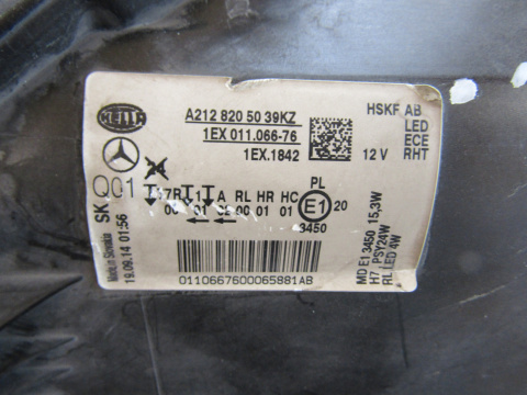 Lampa przód Mercedes E Klasa W212 LIFT LED 12-16 RH A2128200539