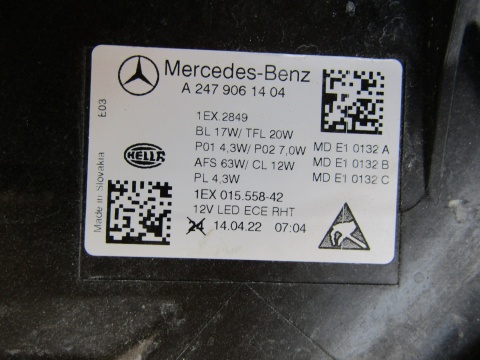 LAMPA PRZÓD MERCEDES B KLASA W247 LIFT MULTIBEAM 23- RH A2479061404