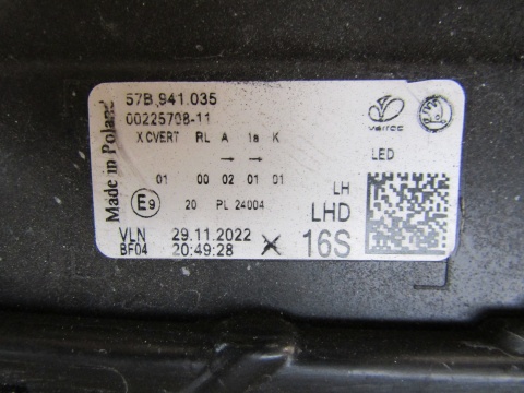 Lampa przód Skoda Karoq Lift FULL LED 21- LH 57B941035