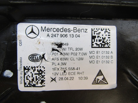 Lampa przód Mercedes B Klasa 247 LIFT FULL LED MULTIBEAM 23- LH A2479061304