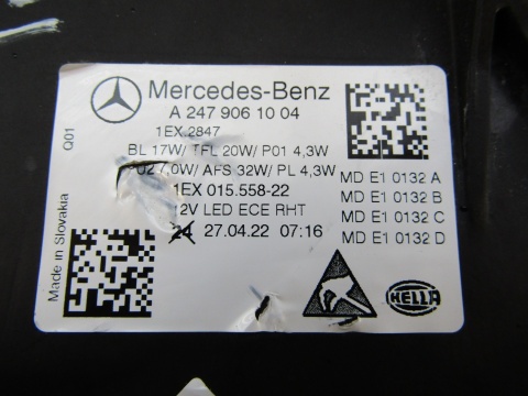 Lampa przód Mercedes B Klasa W247 Lift LED PERFORMANCE 22- RH A2479061004