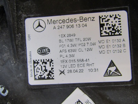 Lampa przód Mercedes B Klasa 247 LIFT FULL LED MULTIBEAM 23- LH A2479061304