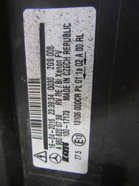 Lampa przód Mercedes Actros MP4 KSENON 11- RH A9608200739