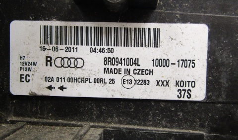 LAMPA PRZÓD AUDI Q5 8R0 08-12 ZWYKŁA RH PRAWA 8R0941004L