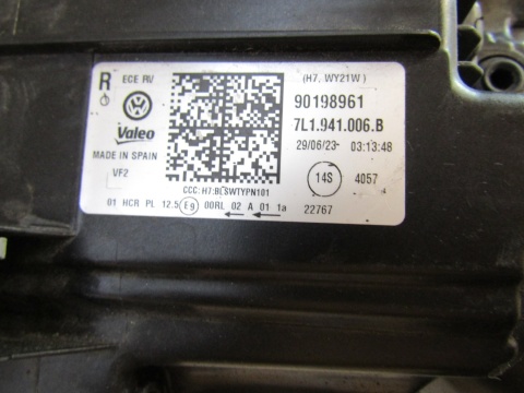 LAMPA PRZÓD VW T6 TRANSPORTER LIFT ZWYKŁA 7L1 T6.1 RH 19-23 7L1941006B