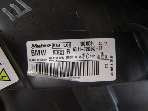 Lampa przód BMW X1 E84 LIFT LCI KSENON NIESKRĘTNY 12-15 RH PRAWA KOMPLETNA 6311 7290240