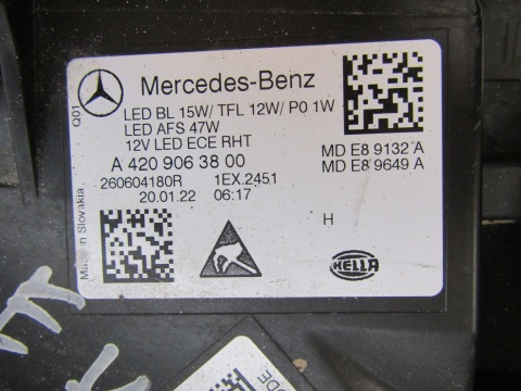 LAMPA PRZÓD MERCEDES CITAN 2 II W420 FULL LED HIGH PERFORMANCE 21- LH A4209063800