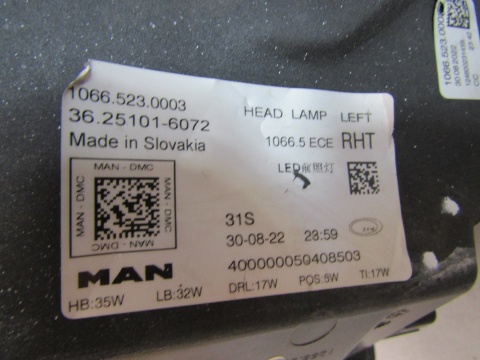 LAMPA PRZÓD MAN TGX II 2 LED 20- LH LEWA 10665230003