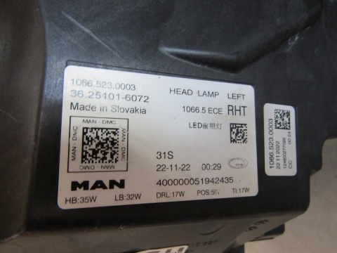 LAMPA PRZÓD LAMPA PRZÓD MAN TGX II 2 LED 20- LH LEWA 10665230003