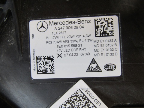 LAMPA PRZÓD MERCEDES B KLASA W247 LED LIFT PERFORMANCE LH LEWA 22- A2479060904