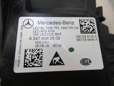 Lampa przód Mercedes B Klasa W247 LED HIGH PERFORMANCE 18-22 LH A2479062503