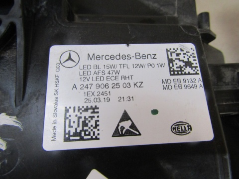 LAMPA PRZÓD MERCEDES B KLASA 247 W247 LED PERFORMANCE 18-22 LH A2479062503