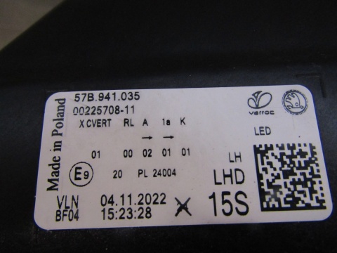 LAMPA PRZÓD SKODA KAROQ LIFT LED 21- LH LEWA 57B941035