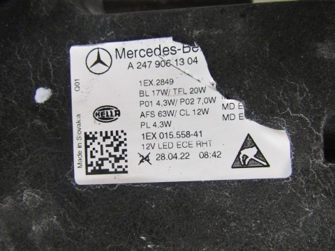 LAMPA PRZÓD MERCEDES B KLASA W247 LIFT MULTIBEAM 23- LH A2479061304