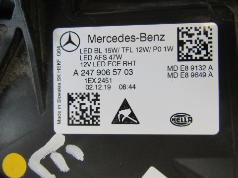 LAMPA PRZÓD MERCEDES B KLASA 247 W247 LED PERFORMANCE 18-22 LH LEWA A2479065703